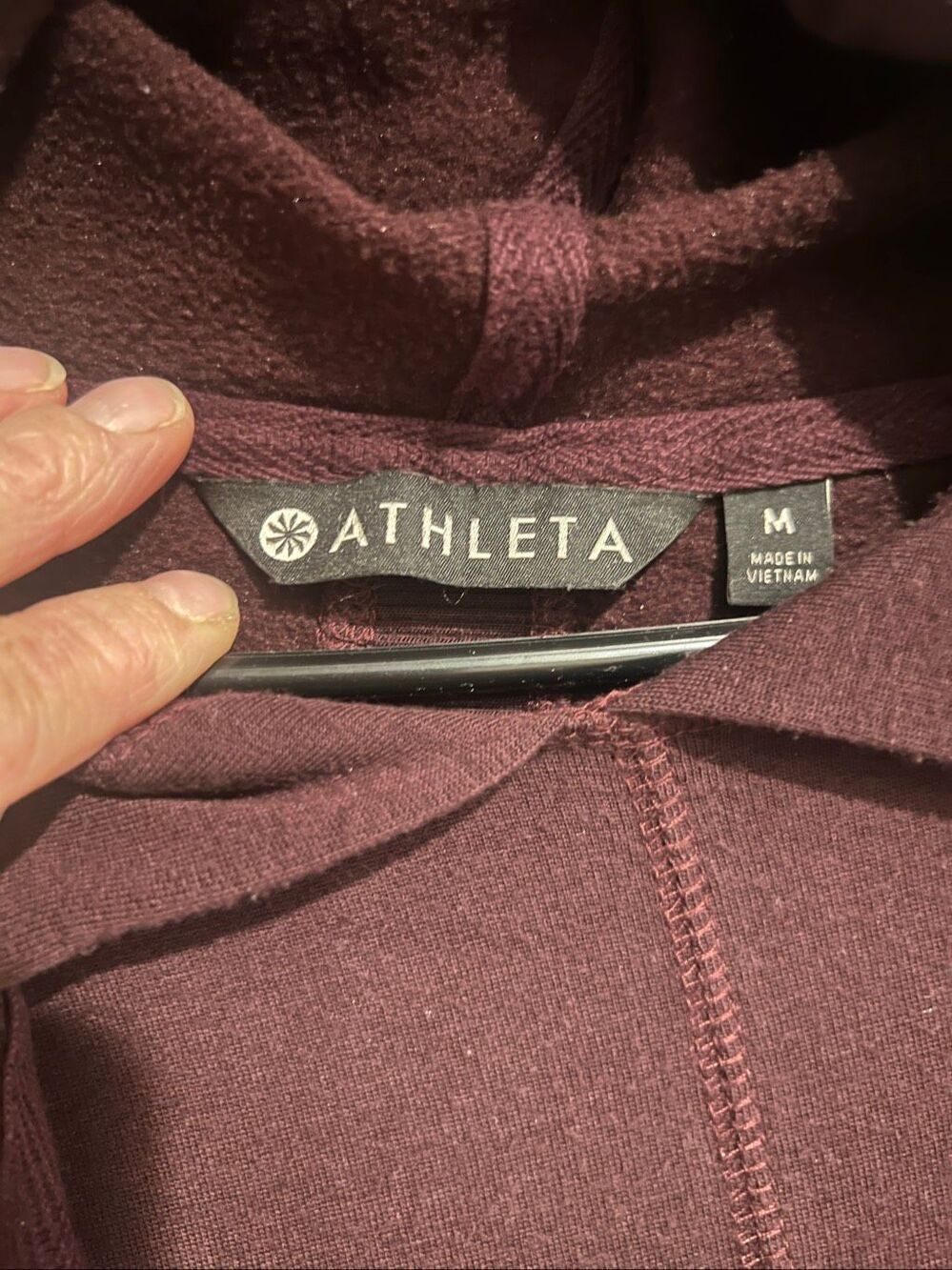 Athleta Solitude Hoodie Sweatshirt Dress Purple Aubergine Sz M Made of Plush Nir - Picture 4 of 9